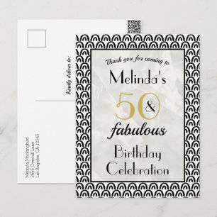 50 & Fabulous Verjaardagsfeest Dank Je Briefkaart