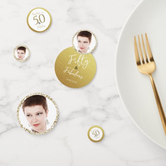 50 & Fabulous Verjaardagsfeestje Decor Gouden blad Confetti (Groep)