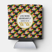 50 Fabulous ZIMBABWE Scripture Monogram Black Blikjeskoeler (Achterkant)