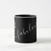 50 & Fabulous Zwart Grijs Script Mok (Midden)