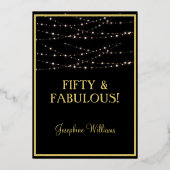 50 - Fantastisch BOND-goud Folie Uitnodiging (Achterkant)