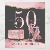 50 Fantastisch Roos Gold Glitter Agate Dansschoen Wijn Etiket (Enkel label)