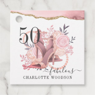 50 Fantastisch Roos Gold Glitter Agate Shoes Gift  Bedankjes Labels