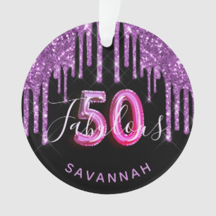 50 Fantastisch verjaardagscolletter zwarte paarse  Ornament