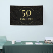 50 fantastische moderne zwart-gouden Confetti typo Spandoek (Beurs)
