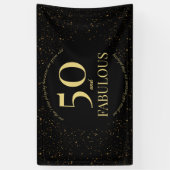 50 fantastische moderne zwart-gouden Confetti typo Spandoek (Verticaal)