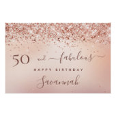 50 Fantastische verjaardag roos goud roze Perfect Poster (Voorkant)