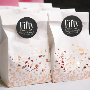 50 & Fearless Elegant Modern Custom Bedankt Ronde Sticker