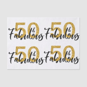 50 Fifty en Fabulous Gold Glitter Modern Tissuepapier