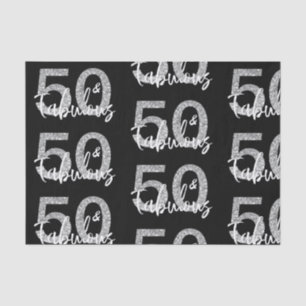 50 Fifty en Fabulous Silver Glitter Modern Tissuepapier