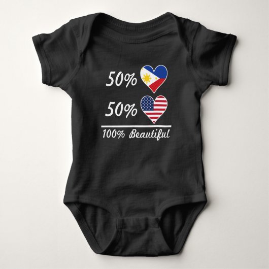 50% Filipino 50% Amerikaans 100% mooi Romper (Voorkant)