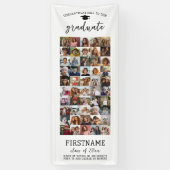 50 foto collage afstuderen modern minimal wit spandoek (Verticaal)