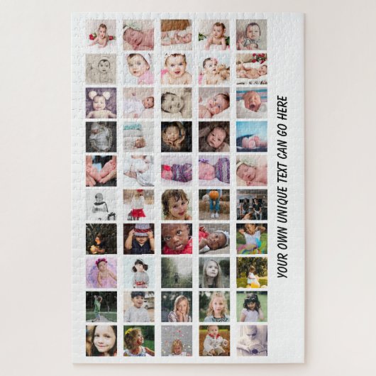 50 Foto Collage, uniek gepersonaliseerd DIY Legpuzzel (Verticaal)
