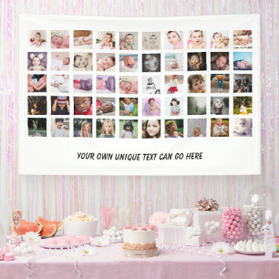 50 Foto Collage, uniek gepersonaliseerd DIY Spandoek