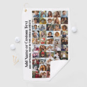 50 Fotocollage - Aangepaste tekst - Zwart-wit Golfhanddoek (Insitu)