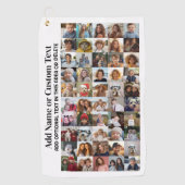 50 Fotocollage - Aangepaste tekst - Zwart-wit Golfhanddoek (Voorkant)