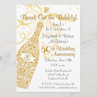 50 Gouden Jaren Champagne Viering Kaart