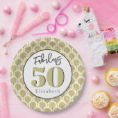 50 gouden verjaardagspapier Bord (Feest)