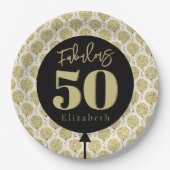 50 gouden verjaardagspapier Bord (Voorkant)