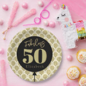 50 gouden verjaardagspapier Bord (Feest)