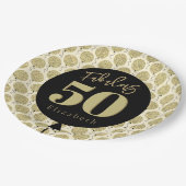 50 gouden verjaardagspapier Bord (Gekanteld)