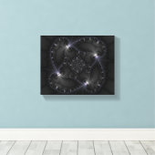 50 grijze schaduwen - fractale kunst canvas afdruk (Insitu (Houten vloer))