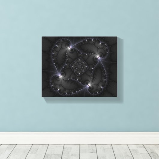 50 grijze schaduwen - fractale kunst canvas afdruk (Insitu (Houten vloer))