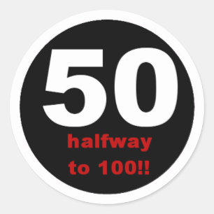 50 Halverwege tot 100 Ronde Sticker