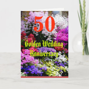 50 het Jubileum van de gouden bruiloft met een Kaart