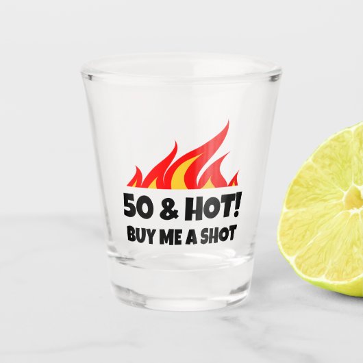50 & Hot Koop Me Een Shot Verjaardag drink Shot Gl Shot Glas (Voorkant)