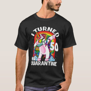 50 in Quarantine Dabbing Unicorn 50th Bir T-shirt