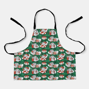 50-inch Green Vintage-kerstpatroon met Kittens Schort