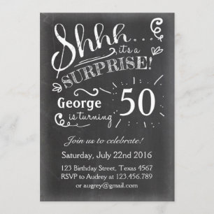 50 Invitation d'anniversaire surprise Chalkboard R