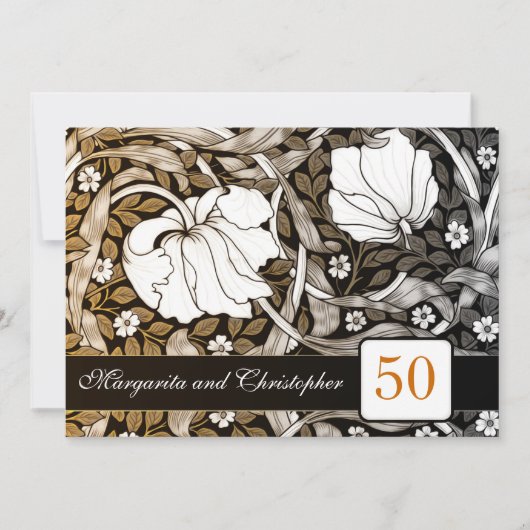 50 invitations pour l'anniversaire de mariage d'or (Devant)