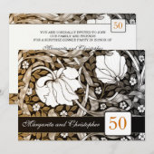 50 invitations pour l'anniversaire de mariage d'or (Devant / Derrière)