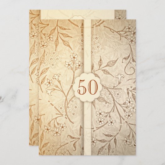 50 invitations pour l'anniversaire du mariage d'or (Devant / Derrière)