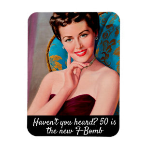 50 is de F-Bomb Funny Retro Birthday Magneet