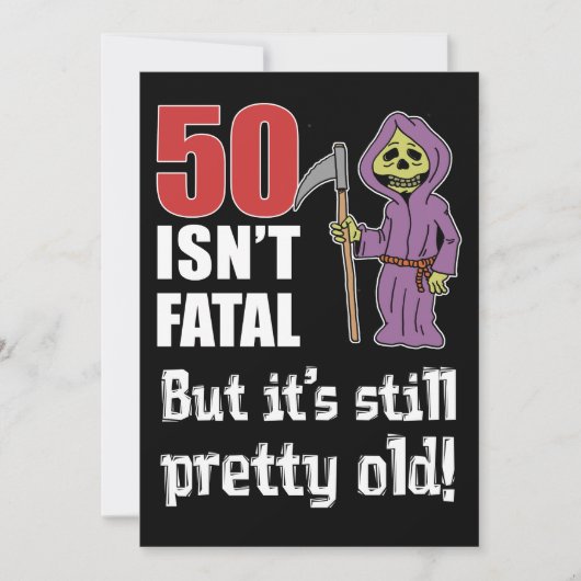 50 is niet fataal maar oude grappige Grim Reaper u Kaart (Voorkant)