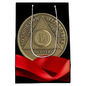 50 Jaar AA Jubileum Munt Rood Lint Medium Cadeauzakje (Achterkant)