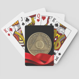 50 Jaar AA Jubileum Munt Rood Lint Pokerkaarten