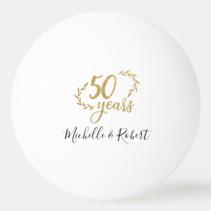 50 jaar cadeau voor bruiloft gouden glitter pingpongballen