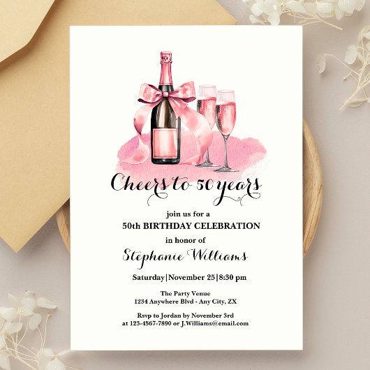 50 jaar champagne 50ste verjaardag kaart