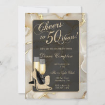 50 jaar champagne en zwarte verjaardag