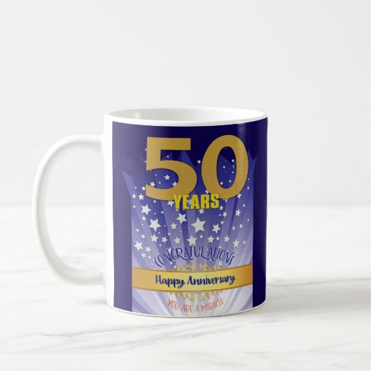 50 Jaar CUSTOM Recovery Jubileum Bold Numeral Koffiemok (Links)