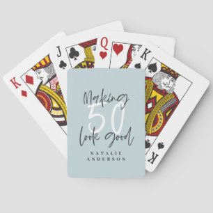 50 jaar een goede chic kleurrijke verjaardag pokerkaarten