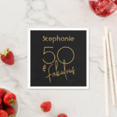 50 jaar en 5 jaar oud, modern Gold Script Servet (Insitu)