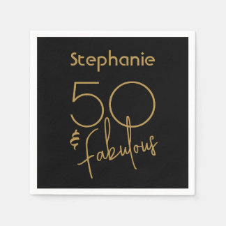 50 jaar en 5 jaar oud, modern Gold Script Servet