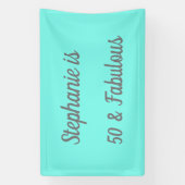 50 jaar en Blauwgroen blauw, grijs deeg Spandoek (Verticaal)