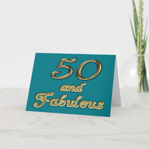 50 jaar en Fabulous Birthday Gold Typografie 50 ja Kaart