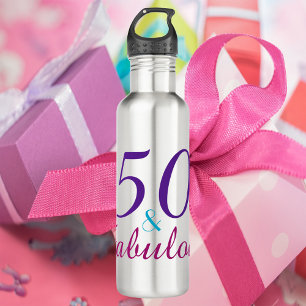 50 jaar en Fabulous Girly Birthday Waterfles